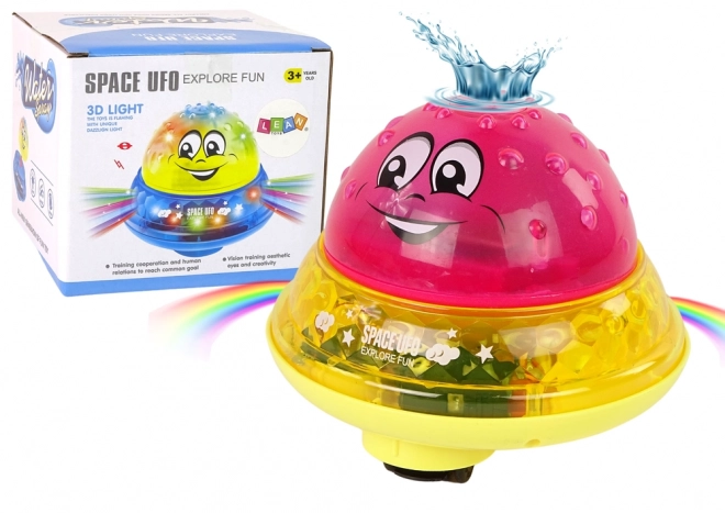 Balle d'eau UFO avec diodes et musique joyeuse rose