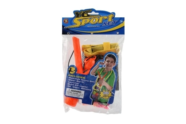 Lance-pierre avec bombes à eau/ballons 36 pcs plastique 14x19cm 2 couleurs dans un sac