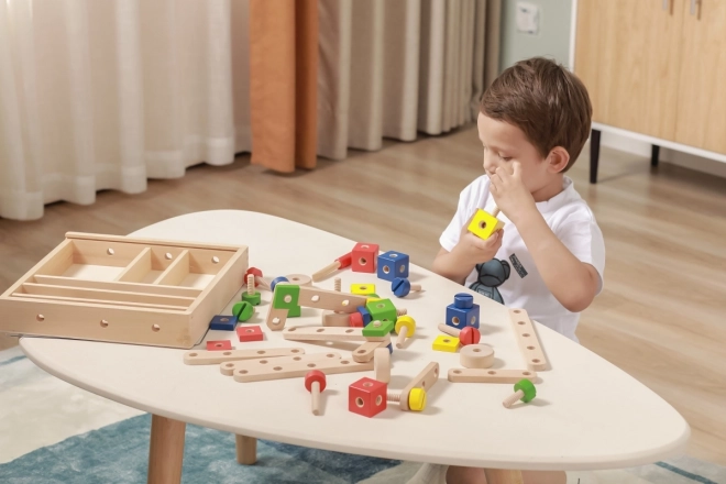 Houten constructiespeelgoed bouwer