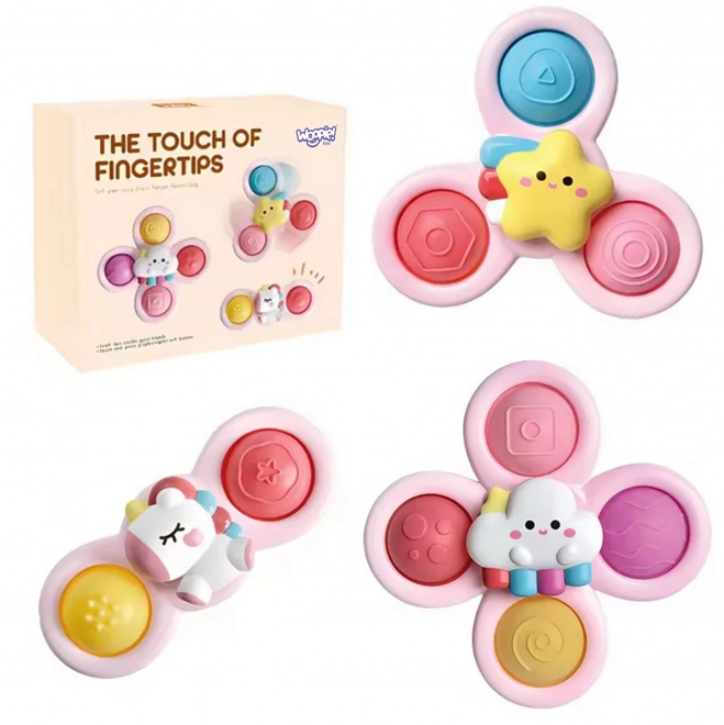WOOPIE kids cosmic spinner pop-it sensory toy pink, set of 3 pcs