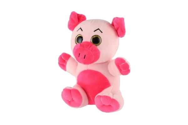 Pluche dier groot ogen 18 cm op kaart