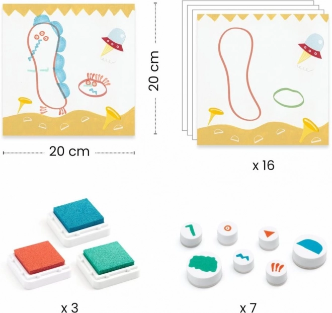 Djeco Stamping Set Monsters