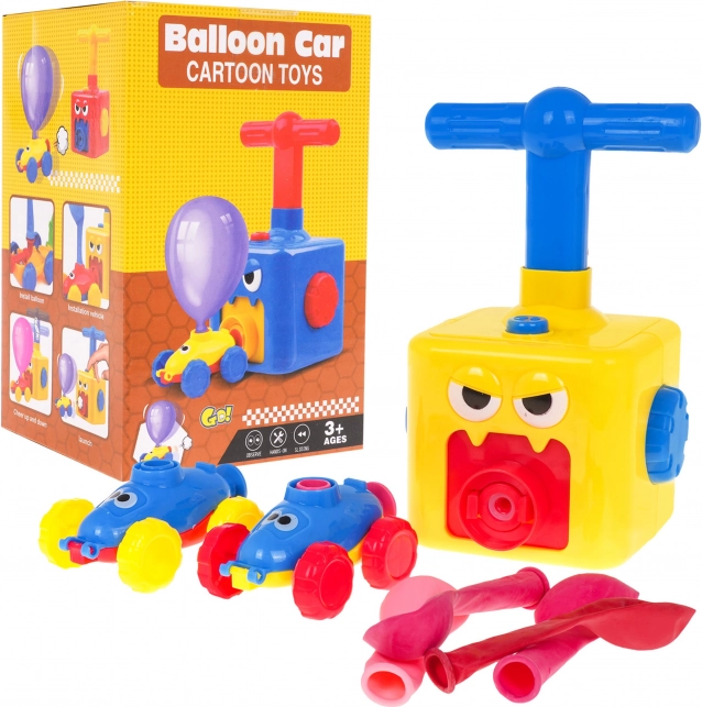 Set de 2 petites voitures à propulsion par ballon pour enfants 3+ avec pompe manuelle