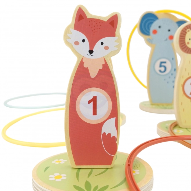Jeu de précision en bois avec anneaux Tooky Toy