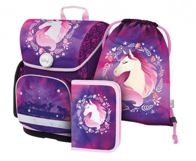 BAAGL SET 3 Ergo Paard: aktetas, etui, zak