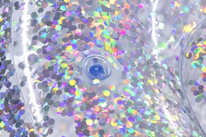 Regenboog opblaasbare stoel met glitter