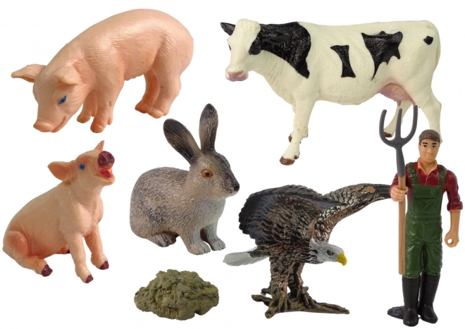 großes Set mit Figuren Tiere auf dem Bauernhof