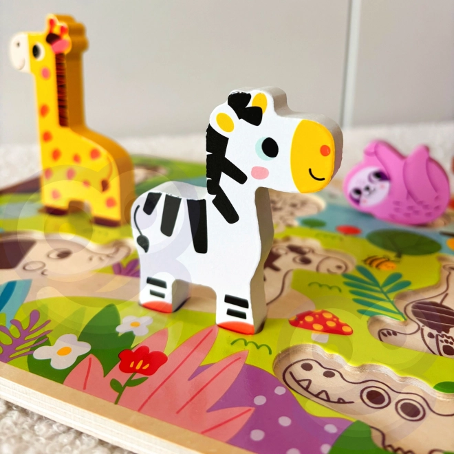 Houten puzzel ZOO Safari voor kinderen