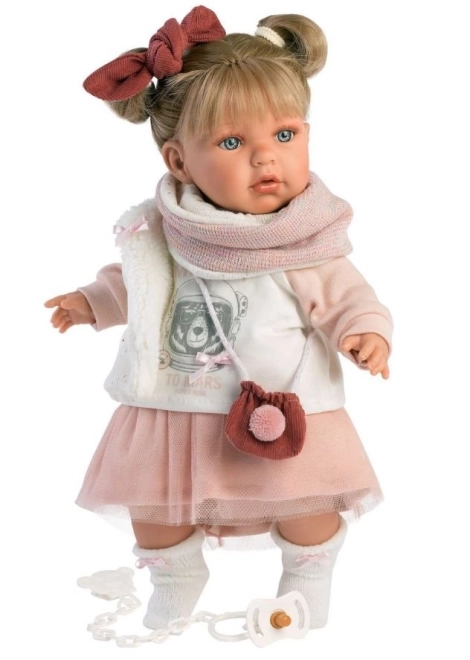 Llorens 42402 JULIA - realistische pop met geluiden en zacht stoffen lichaam - 42 cm