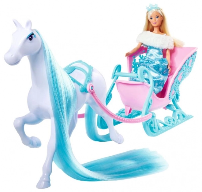 Steffi Doll with Horse Snow Dream