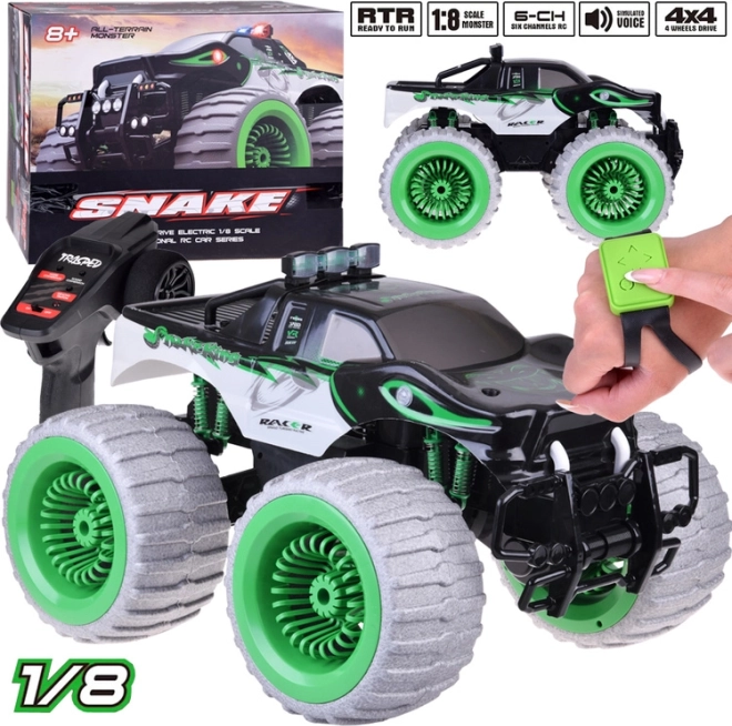Reusachtige RC auto Monster Snake 4x4 met muziek, verlichting en 360° drift