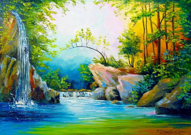 Puzzle ENJOY Dans la forêt près de la cascade 1000 pièces