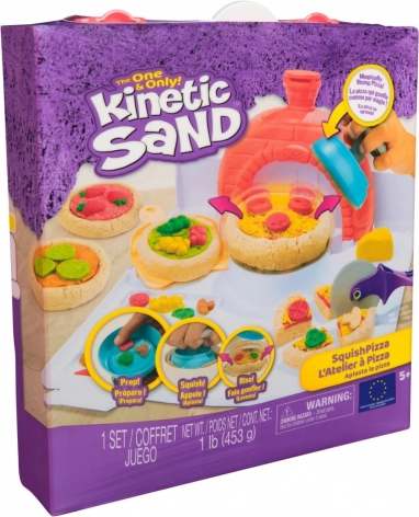 kinetic sand set pizza squishpizza – ensemble créatif avec four et outils