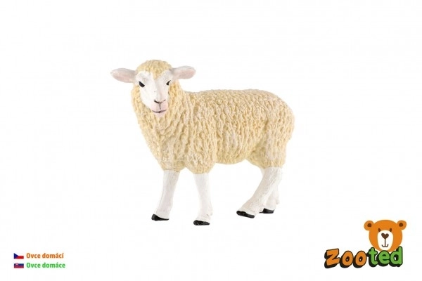 Kunststof figuurtje huiselijke schaap 8cm
