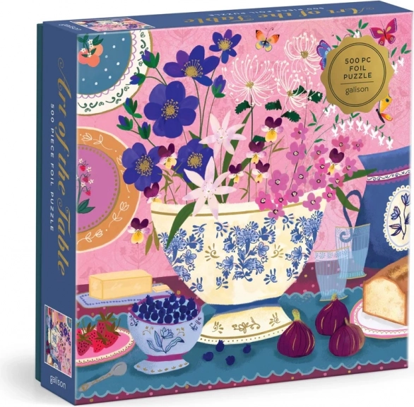 Galison Foil Puzzle The Art of Dining by Joy Laforme 500 pieces
