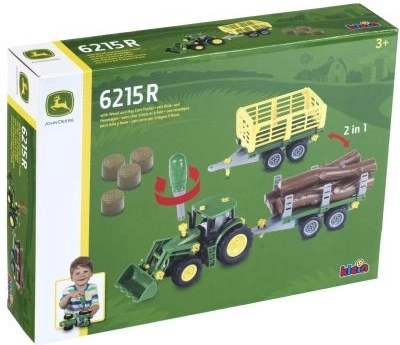 John Deere tractor om te monteren met 2 aanhangers