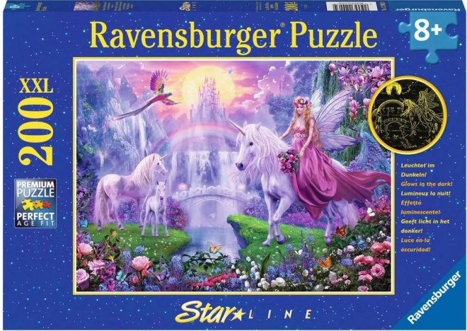 RAVENSBURGER Lichtgevend puzzel Magische nacht van eenhoorns XXL 200 stukken