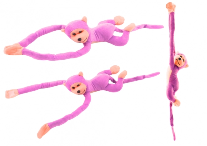 Roze pluchen aap mascotte met geluid 60 cm