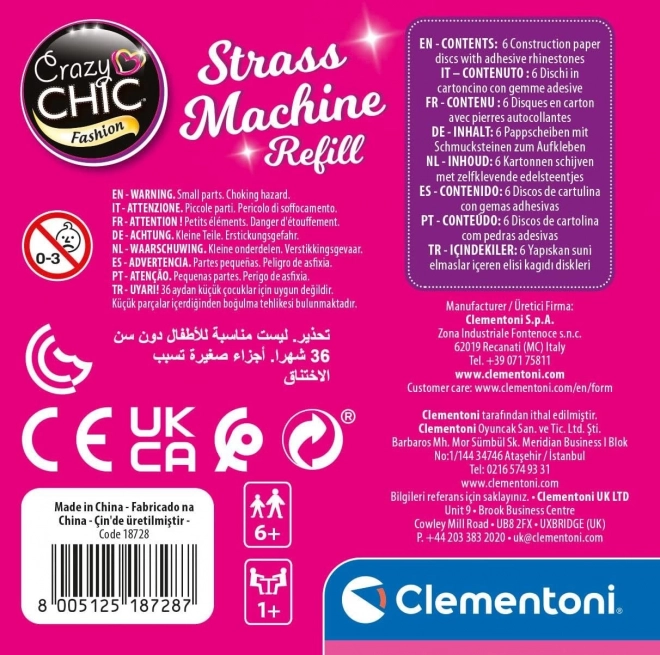 Clementoni Crazy Chic set de rechange de pierres strass 90 pcs