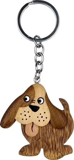 Porte-clés en bois Chien