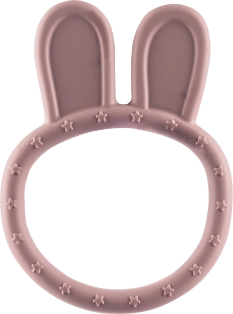 Silicone Teether Rabbit, Old Pink