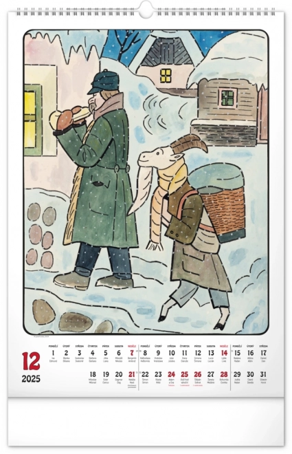 Muurkalender Josef Lada 2025, 33 × 46 cm
