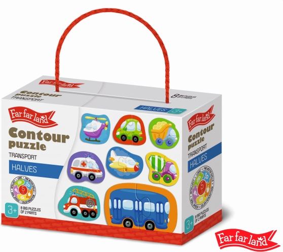 Contourpuzzel vervoer 8 afbeeldingen – FAR FAR LAND