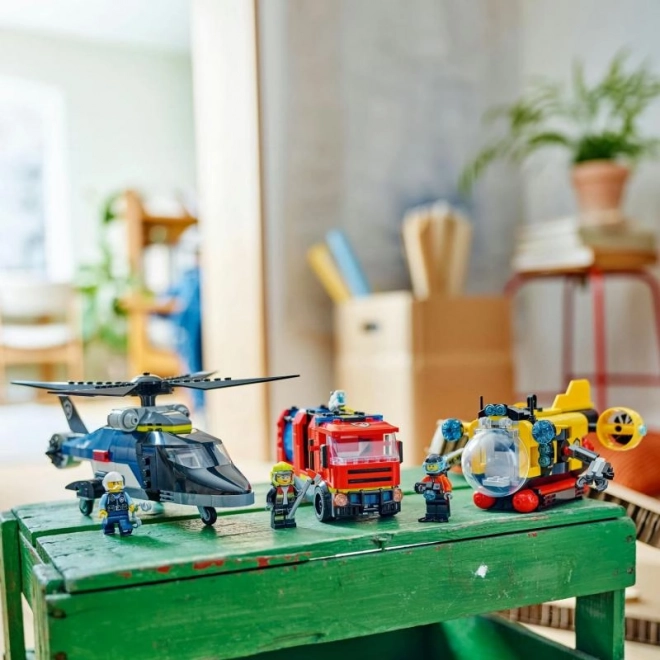 LEGOae City 60462 Remix: Hélicoptère, camion de pompiers et sous-marin