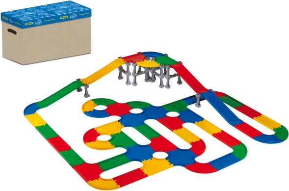 3D bruggen en wegen plastic bouwset in doos 58 × 39 cm