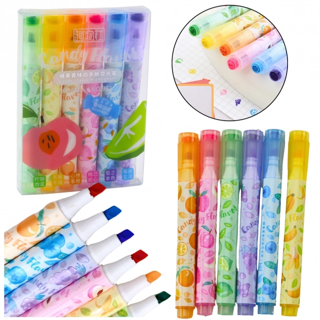 Bunte Fruchtmarker mit Stempel - Set 6 Stk