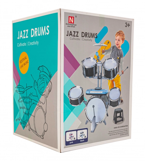 Grote zwarte drumstel met toetsenbord
