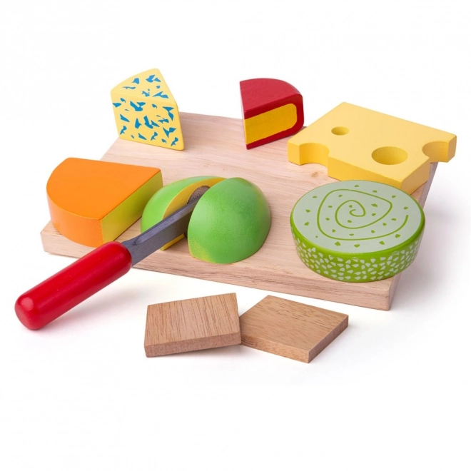 Bigjigs Toys Holz-Käse-Set auf Brett