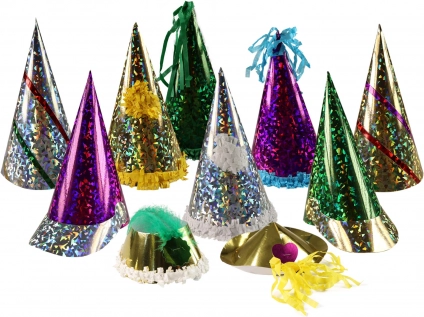 Feestelijke partyhoedjes mix kleuren – verpakking 25 stuks