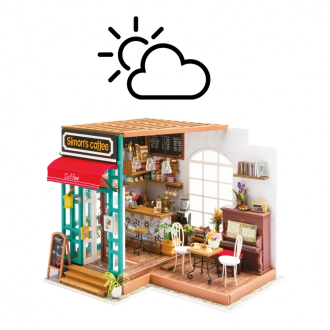 Šimonova koffiehuis - Doe-het-zelf Miniatuur koffiehuis in een poppenhuis