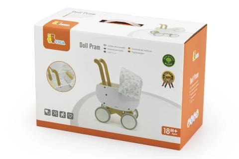 Houten diepe kinderwagen