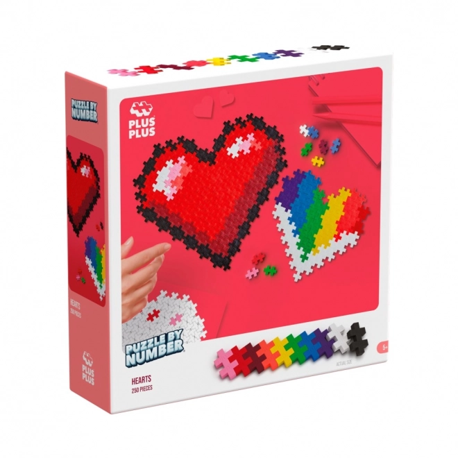Plus-Plus puzzel volgens cijfers - hart 250 stuks