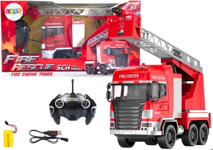 Feuerwehrauto mit Ausleger Fernbedienung RC Spritzlichter