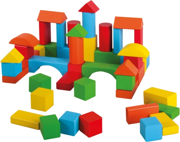 Wooden Building Blocks Set by Detoa 50 pieces