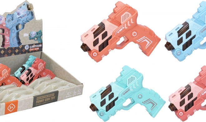 Pistolet pour enfants avec effets lumineux et sonores et projection (12 cm)
