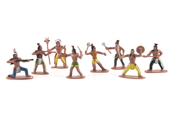 Figuren van indianen met kaart