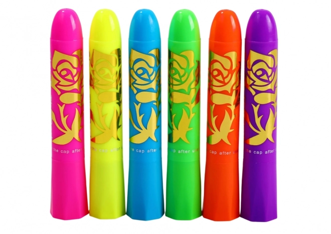 Neon Gezichtsbeschilderingsset, fluorescerende potloden, 6 stuks