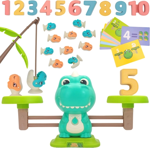 Woopie Dino-Gleichgewichtswaage und Angelspiel – Lernset zum Zählen