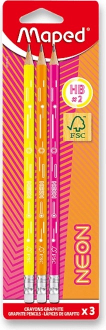 Set grafietpotloden Maped Neon 3 stuks