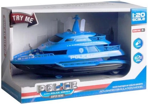 Boot met effecten op vliegwiel blauw