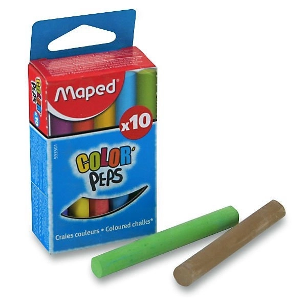 Colored Chalk Maped 10 pcs