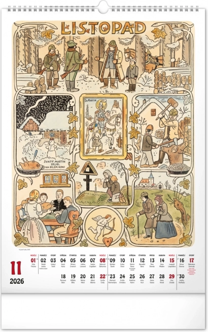 Wall Calendar Josef Lada 2026