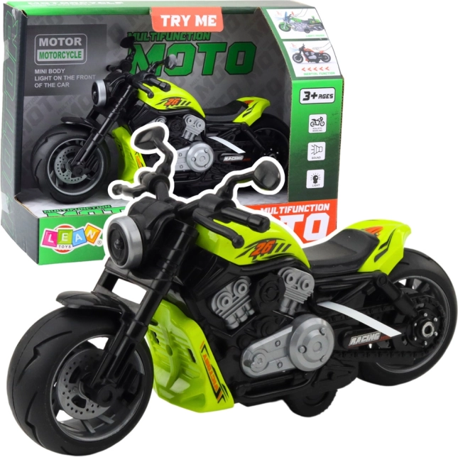 Groene motorfietsspeelgoed met effecten