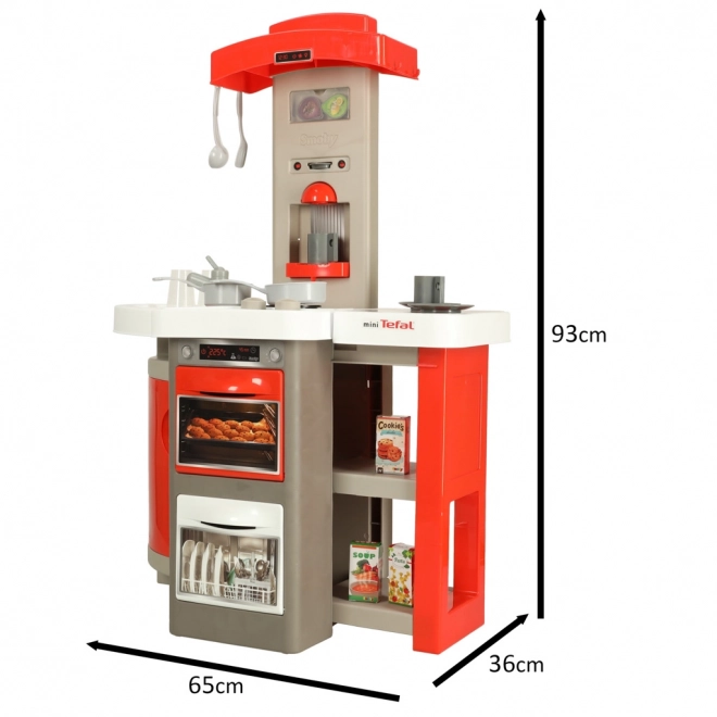 Kinderen elektronische plastic keuken met geluid inklapbaar rood + accessoires
