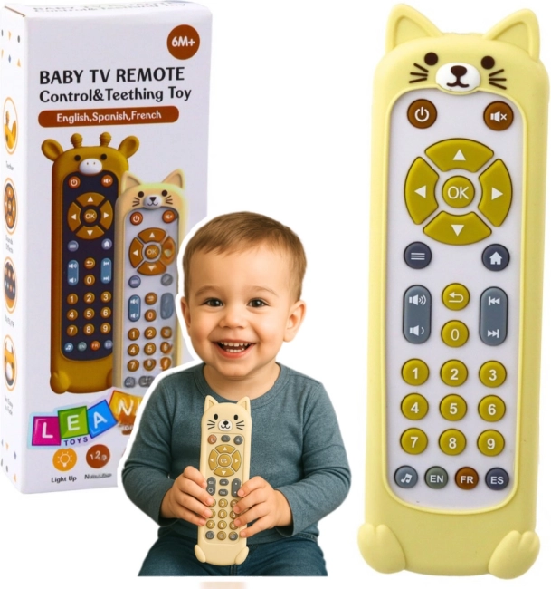 Interactieve kinderafstandsbediening met siliconen hoes - kat beige