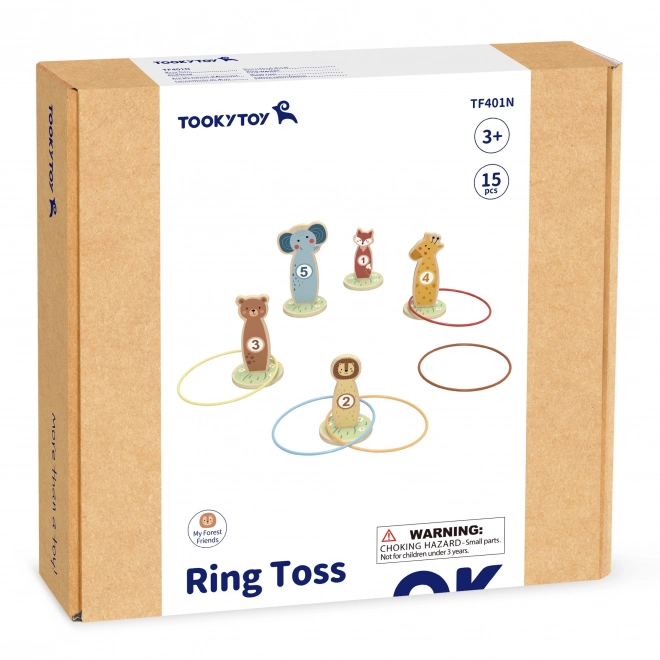 Jeu de précision en bois avec anneaux Tooky Toy